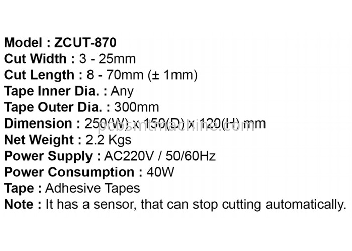 Tipo máquina automática del carrusel ZCUT-870 del dispensador de la cinta de 220V para la anchura de la cinta de 3mm-25m m